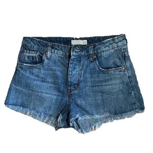 Blue wash jean shorts